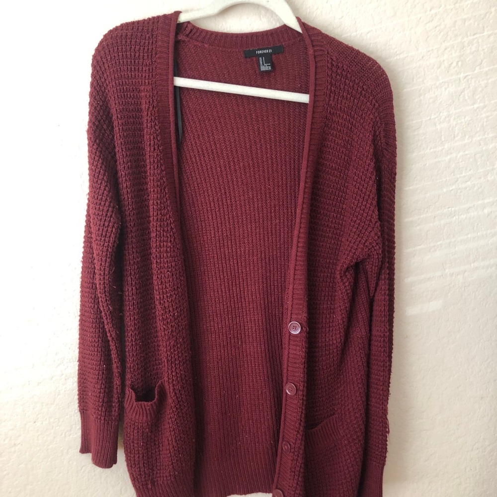 Burgundy cardigan